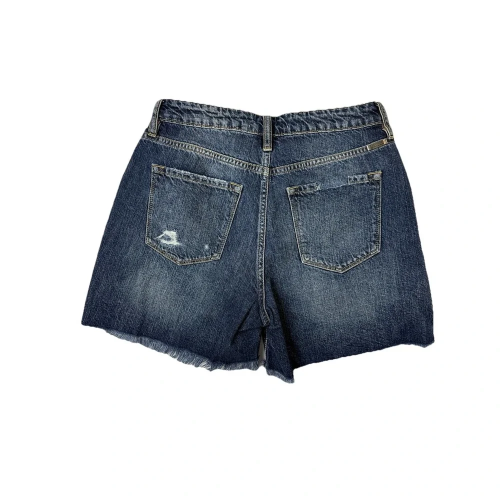 Kancan Distressed High Rise Frayed Hem Relaxed Denim Shorts 7/27 Women's Shorts - Picture 2 of 9